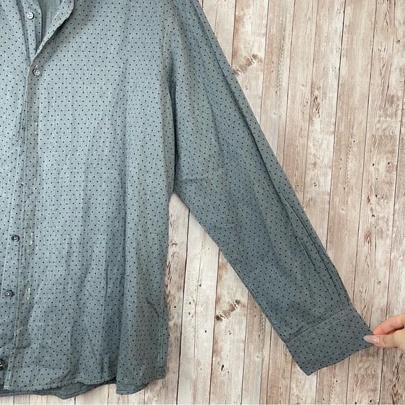 Ermenegildo Zegna Polka Dot Print Long Sleeve Button Front Shirt Size XXL Men - Picture 4 of 10
